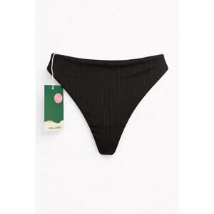 NWT Halara Bikini Bottom Ribbed Black Size Large